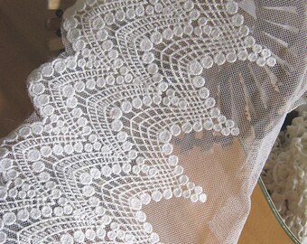 ivory lace fabric retro embroidered lace fabric tulle lace