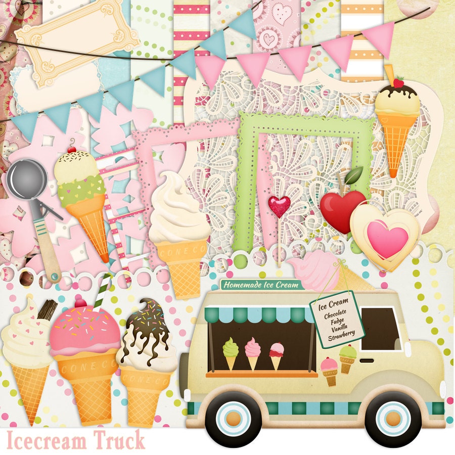 Ice cream scrapbook Ice cream Truck Nostalgia scrapbook
