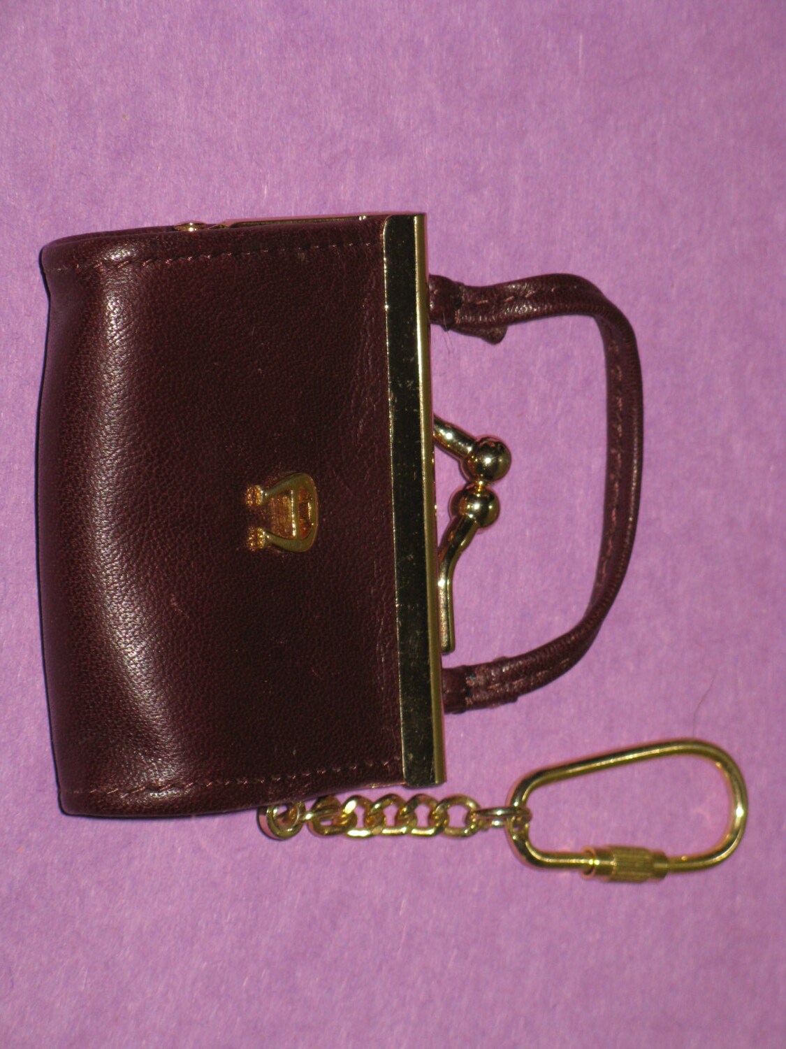 Vintage Etienne Aigner Change PURSE Keyring Keychain Coin