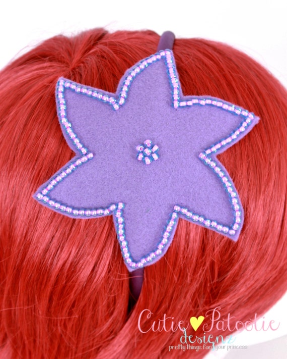 READY TO SHIP: Beaded Flower Headband - Purple - Mermaid Costume Accessory - Tidal Wave Teaser - Fits toddler to adult Il_570xn