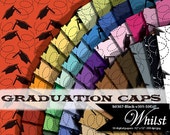 SALE Graduation digital paper scrapbook graduation invitation college high school background : b0307 Black v301 50C Il_170x135