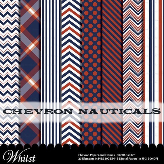 Digital paper clip art frame Red white and blue , navy clipart digital paper chevron, Polka dot USA patriotic : p0218 3s0326 IP Il_570xn