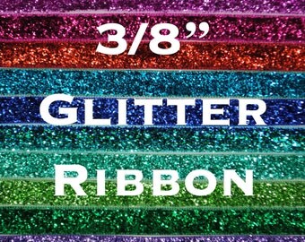3/8" Metallic Glitter Ribbon 20 Yards