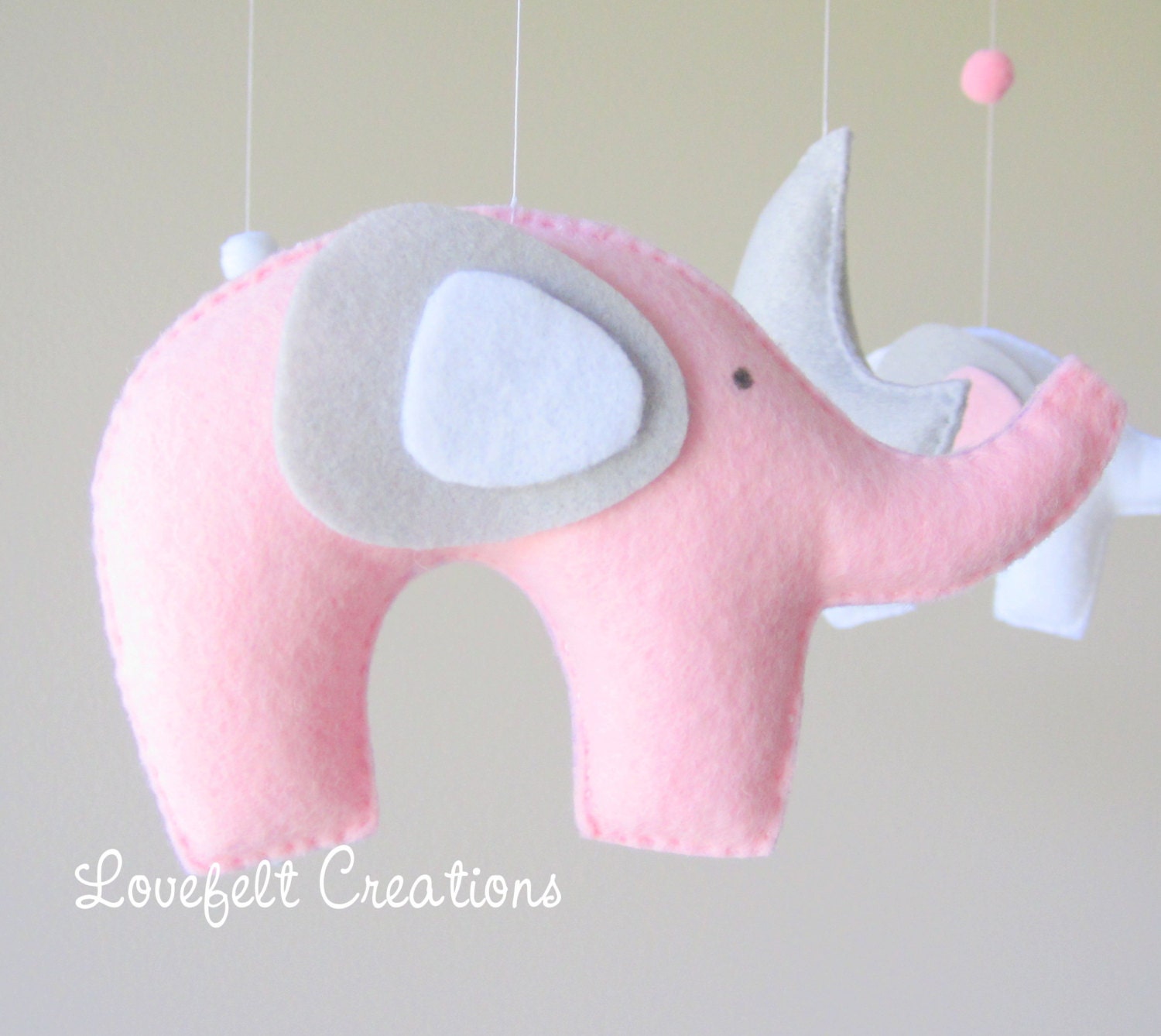 Baby mobile elephant baby mobile elephant mobile pink