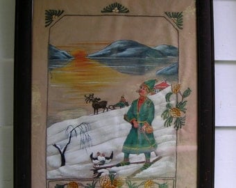 Items similar to Folk Deer, Scandinavian, Folk Art, 11x14 Art Print on Etsy