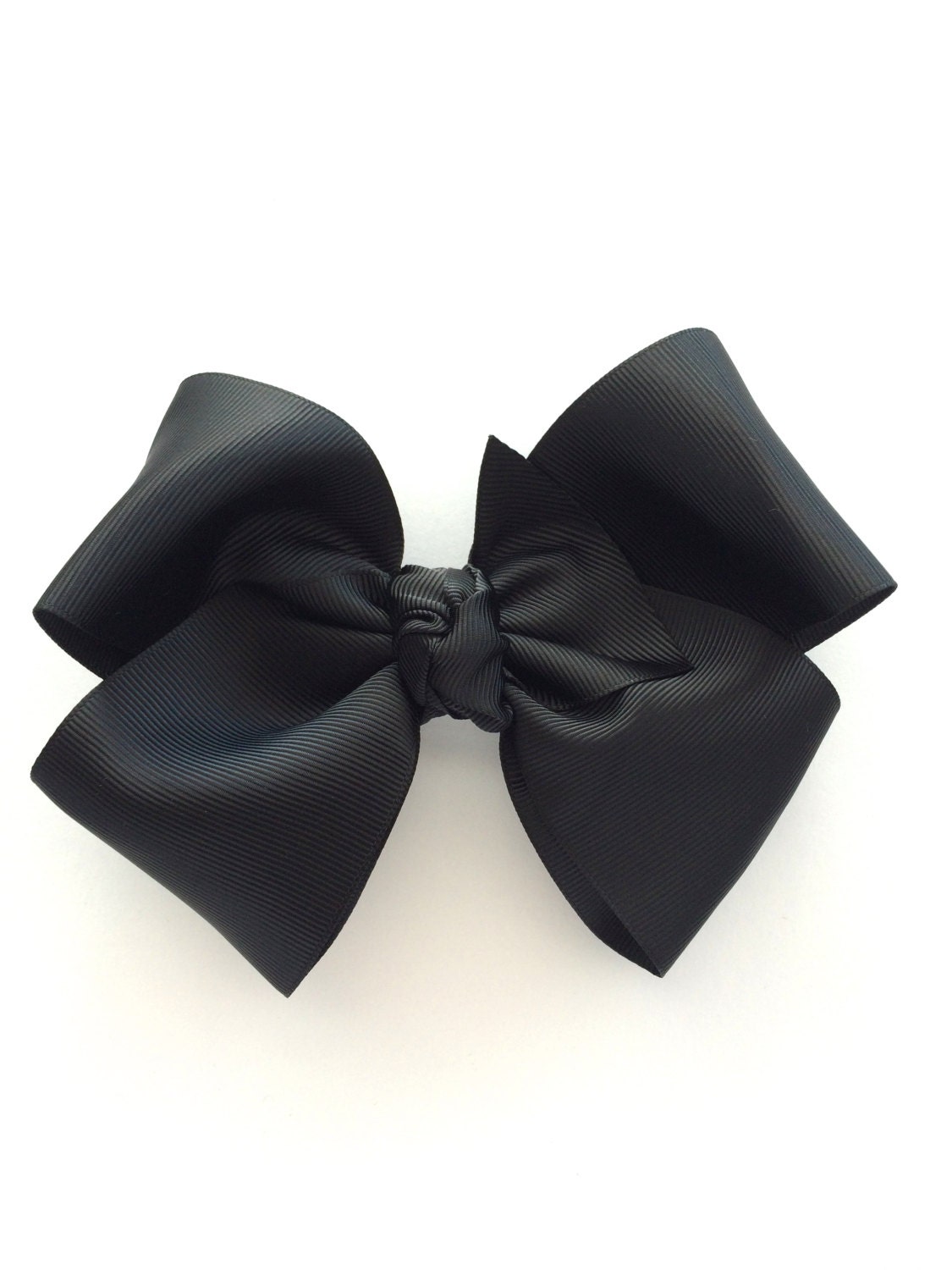 Black Hair Bow Grosgrain Ribbon hair bow on a by thepaisleyribbon