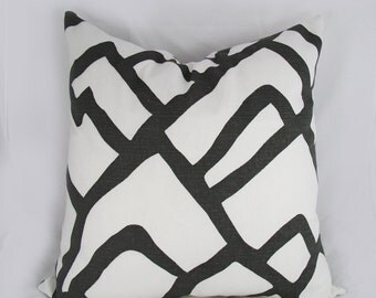 Schumacher- Zimba - Decorative Pillow Cushion Cover - Accent Pillow - Throw Pillow - Charcoal