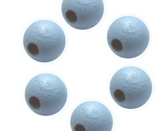 12mm Light Blue Round Wood Beads (50 Beads)