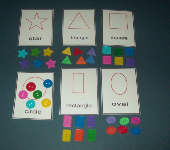 Buttons Shape Sorting Game literacy bag by Craftsforeveryone