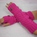 Knitted armwarmer - Arm Warmers - - knit gloves with Italian buttons - womens Fingerless Gloves - Pink