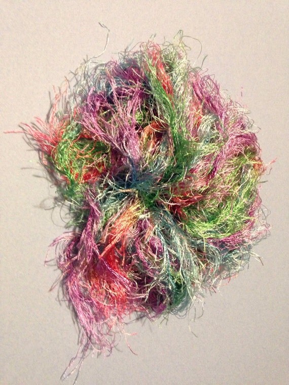 Items similar to Beautiful multicolored eyelash yarn by the yard on Etsy