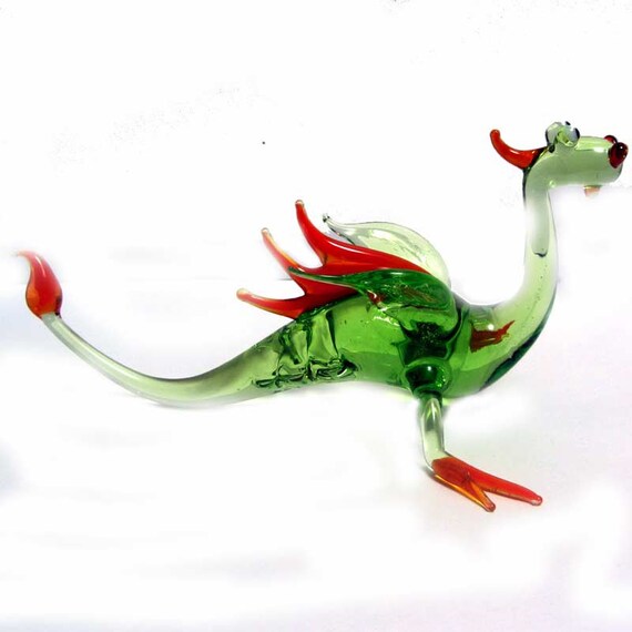 Hand Blown Collectible Glass Dragon Figurine