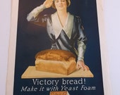 Items similar to Oustanding 1918 Victory Bread Yeast Foam Advertisement ...