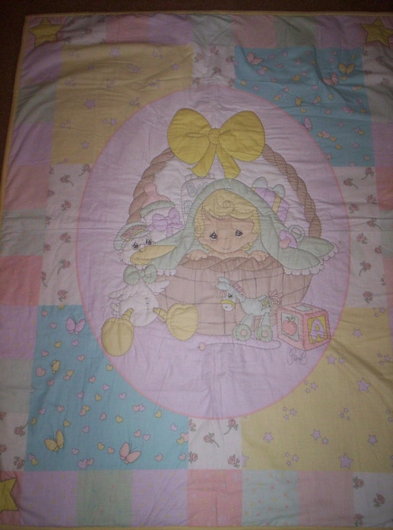 HAND QUILTED Precious Moments Baby Quilt