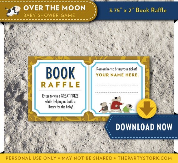 Nursery Rhyme Baby Shower Bring a Book Raffle Ticket Three