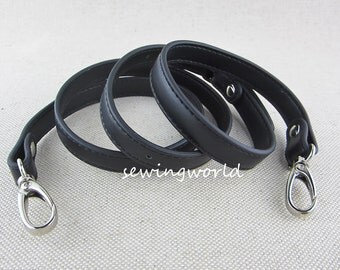 46 inch Adjustable Synthetic Leather Purse Strap in Black