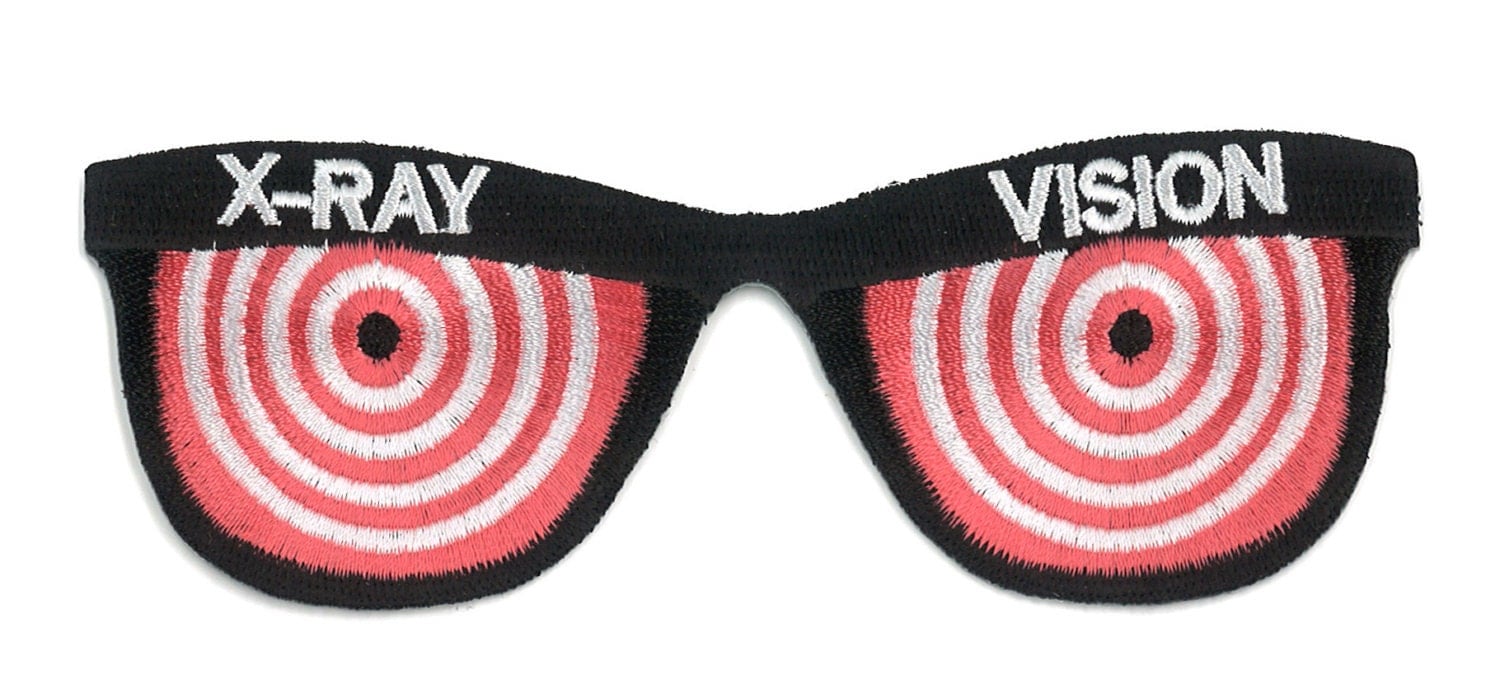 X Ray Vision Glasses Iron On Patch Gag Prank By Psychoswami 