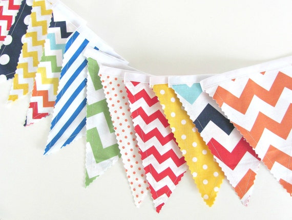 Fabric Banner Bright Colors Mini flags