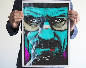 Breaking bad poster,heisenberg,pop art,digital print,print,tv series,Walter White,Jesse Pinkman