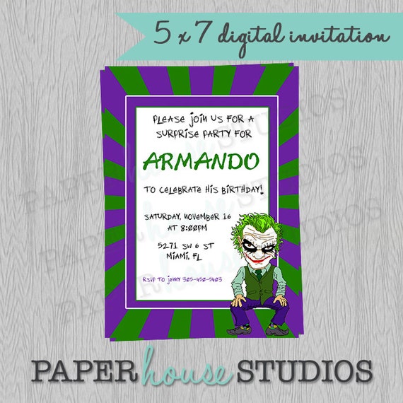 Joker Birthday Invitations 2