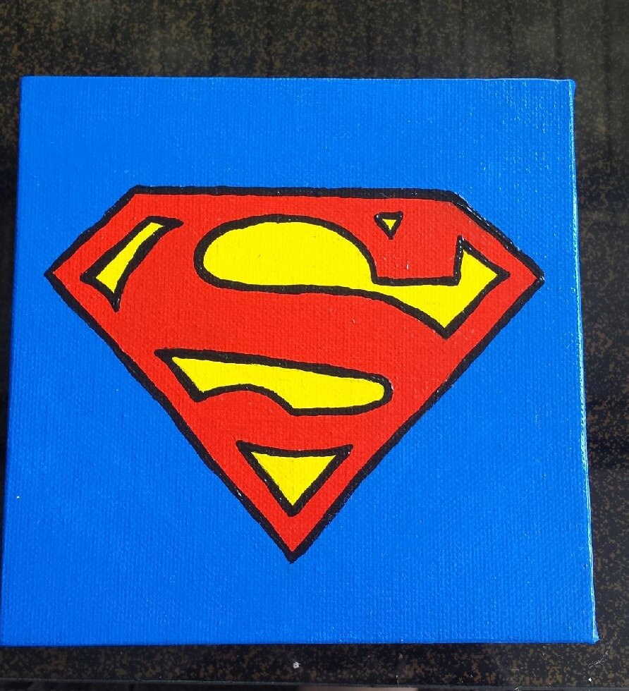 Superman 6x6 Acrylic Painting