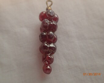 Vintage 80's Red Grape Cluster Pendant PJsBeadedEagle