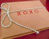 xoxo Hand Stamped Cards, Thank You Note Cards, XOXO, LOVE, Kraft Cards, Recycled paper, Valentine Il_170x135