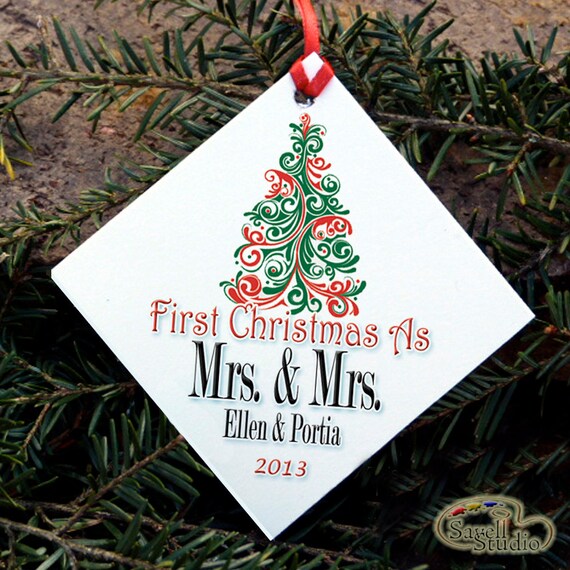 Items Similar To Gay Christmas Ornament Personalized First Christmas As Mrs And Mrs Same 