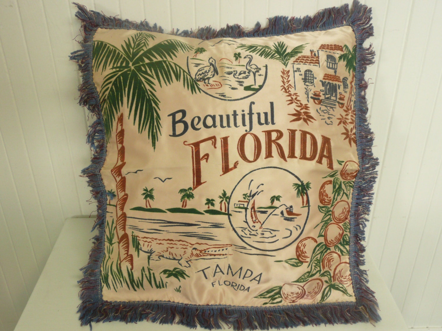 NICE Vintage Florida Souvenir Pillow Cover by NewLifeVintageRVs