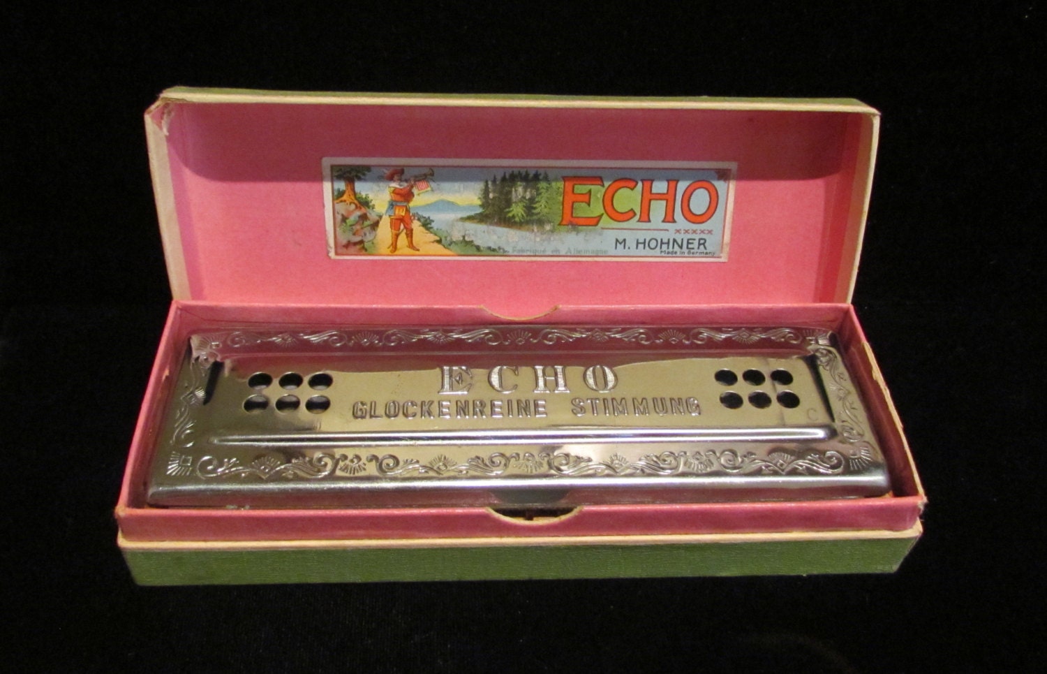 1930s Vintage M. Hohner Echo Harp Harmonica by classiccollector