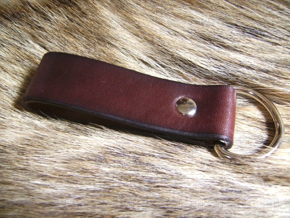 Belt Key Keeper Brown Leather. Basic. Belt Loop Key Holder.