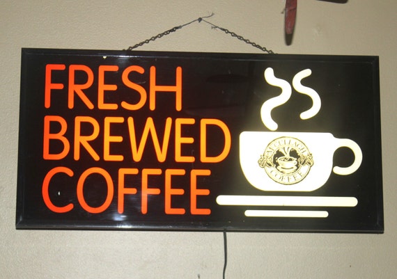 Fresh Brewed Coffee Sign Light Up McCullagh Coffee Antique