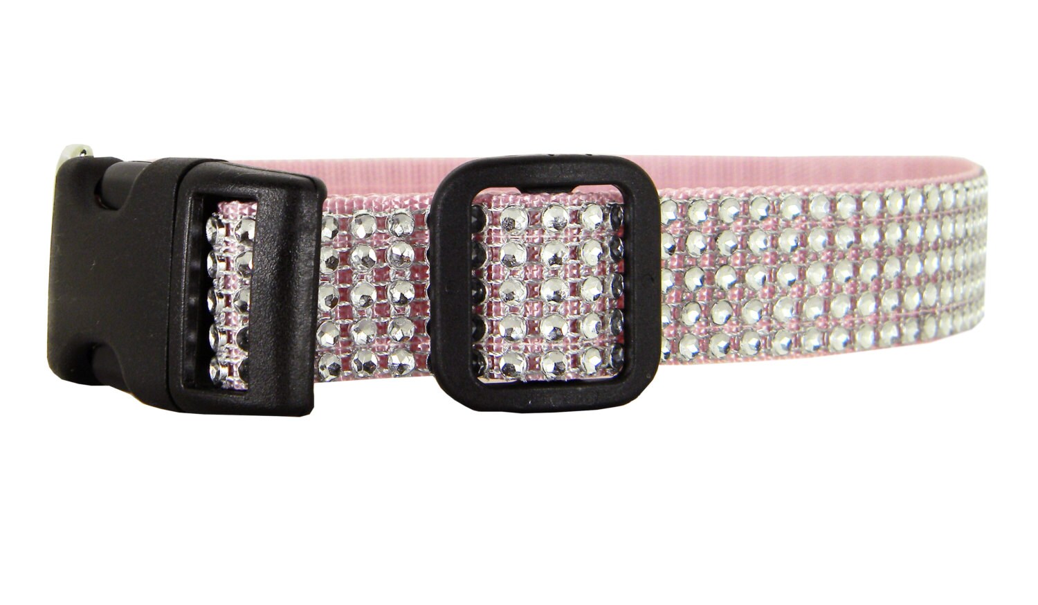 Pink Rhinestone Dog Collar Flower Set Wedding Dog Collar