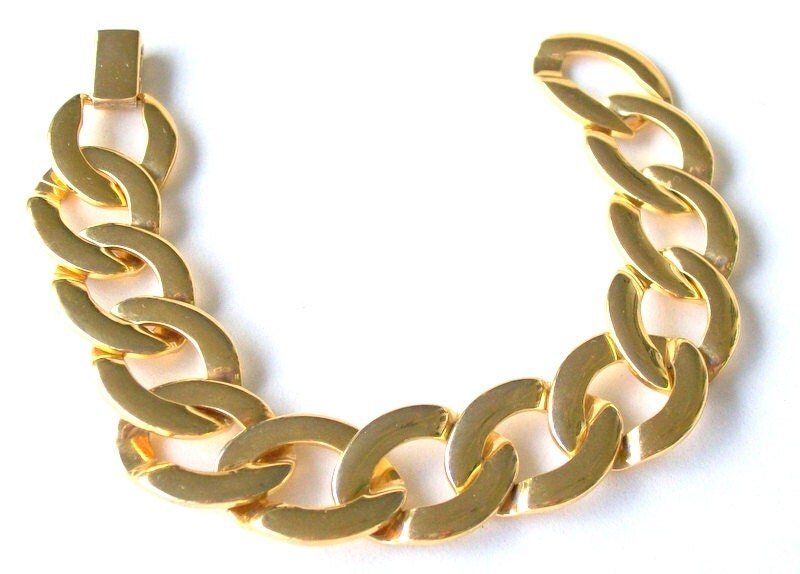 Vintage Bracelet Napier 7 Gold Tone Link Original Case