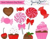 50% OFF - INSTANT DOWNLOAD, Valentine's Day Treats clipart, Lollipop clip art , for commercial use, personal use, invites, cards, scrapbooki Il_170x135