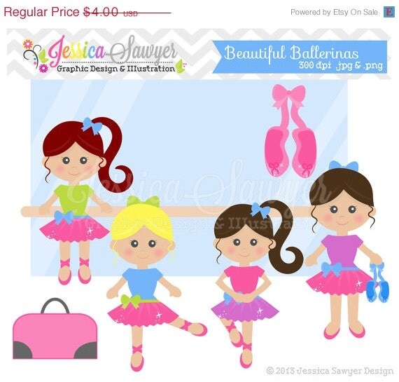 50% OFF - INSTANT DOWNLOAD, ballerina clip art, dance clipart, for commercial use, scrapbooking, invitations Il_570xn