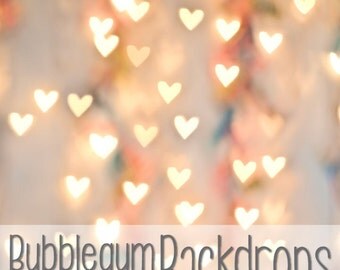 Bokeh Hearts - Vinyl Photography Backdrop Floordrop Prop