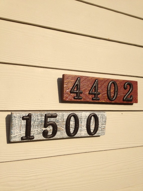 Items similar to Custom House Number Hanging Wood Sign with Distressed