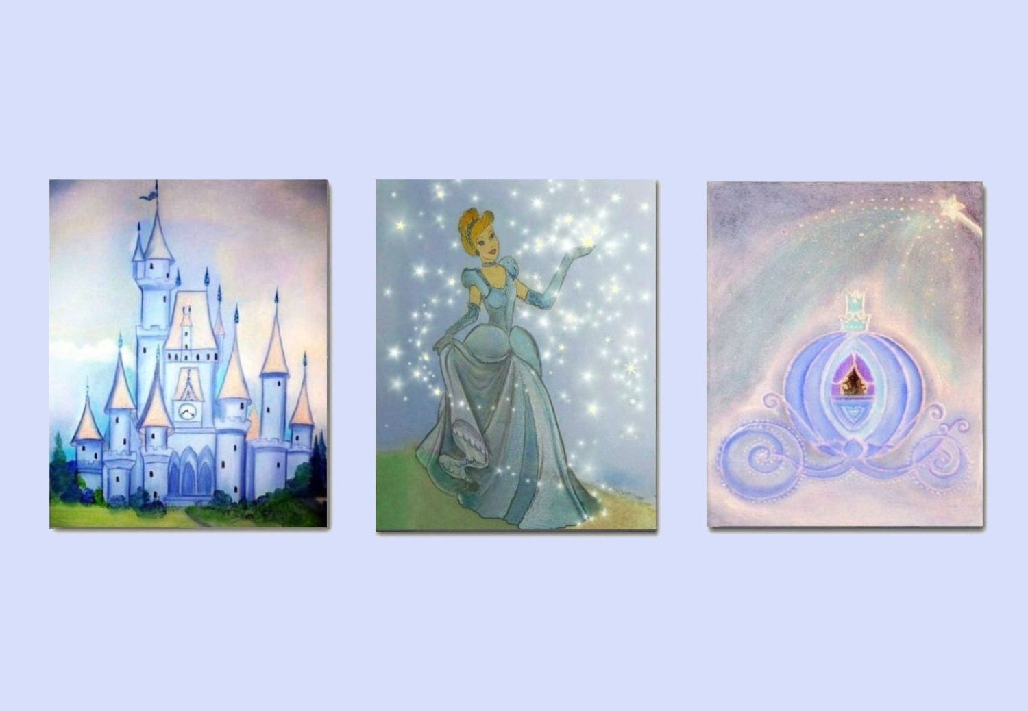 Cinderella Art  Princess  Wall Art  Nursery Decor  by handpainting