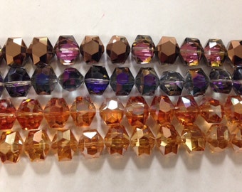 12x15mm hexagon shaped chinese crystal glass, 20beads