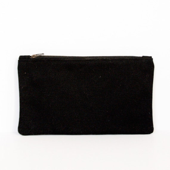 Black Waxed Canvas Zipper Pouch