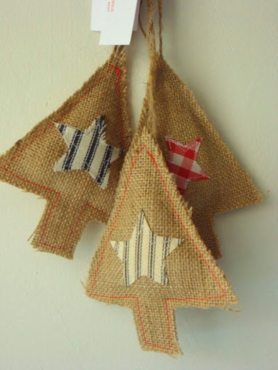 Items similar to Hessian Christmas Tree Decoration on Etsy