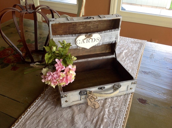 Rustic Wedding Card Box With Burlap Banner