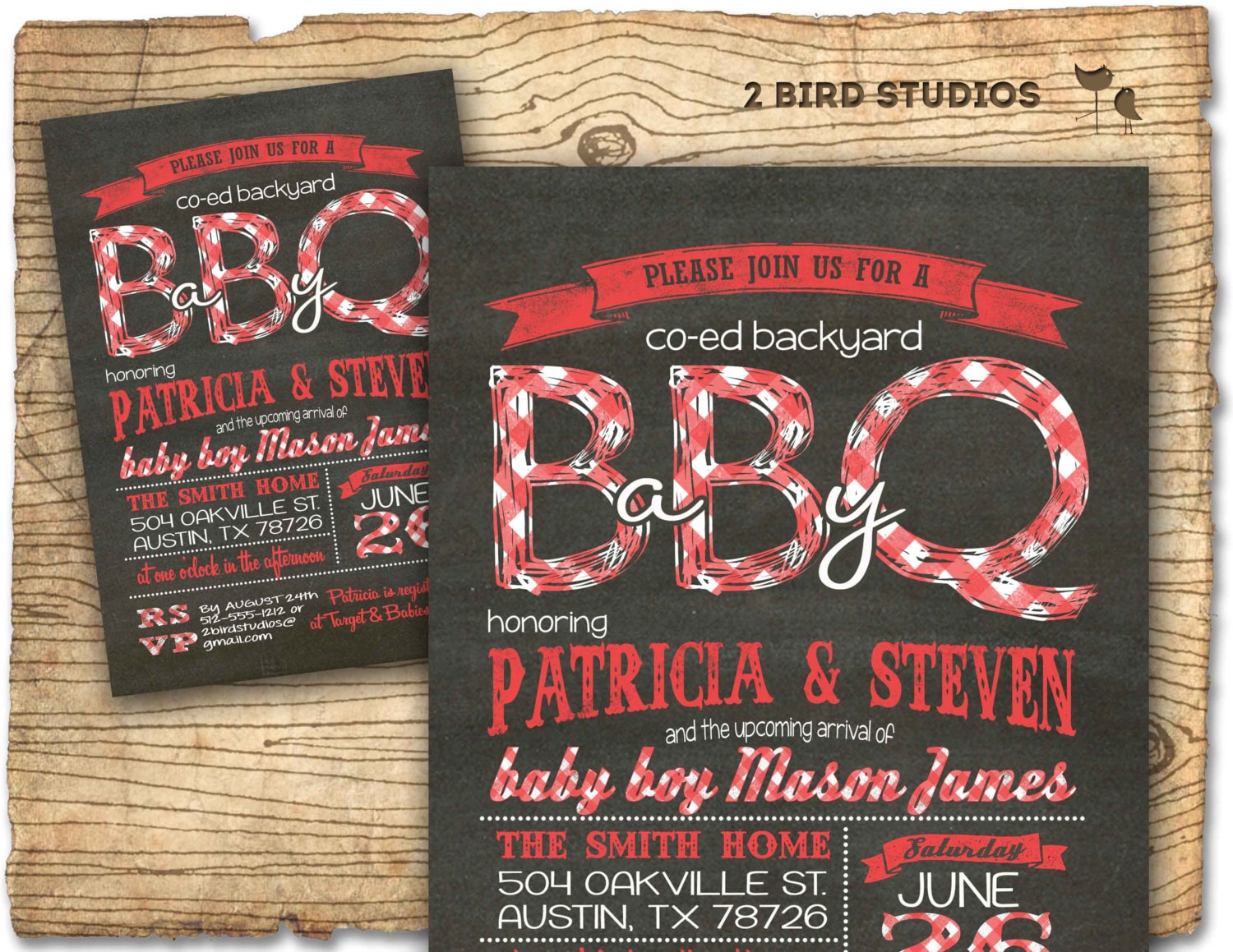 Baby q baby shower invitation BBQ baby shower coed couples