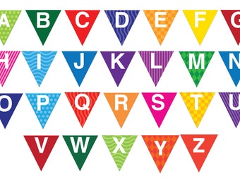 Items similar to Printable Alphabet Bunting Banner Rainbow Colours ...