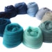 Merino Wool for Felting - Spinning - 100g - 3.5oz - Blue - Green - Jade - STORMY SEAS