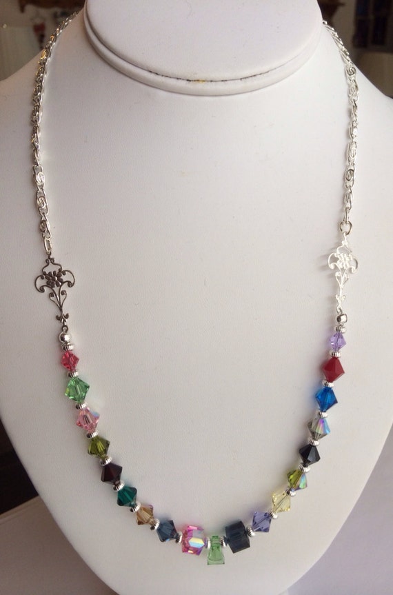 Multi Color Swarovski Necklace