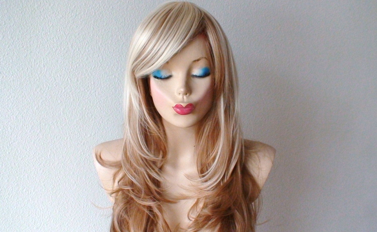 / Light Brown Ombre hair wig. Blonde Ombre colored Long wavy hair ... / Light Brown Ombre hair wig. Blonde Ombre colored Long wavy hair ...