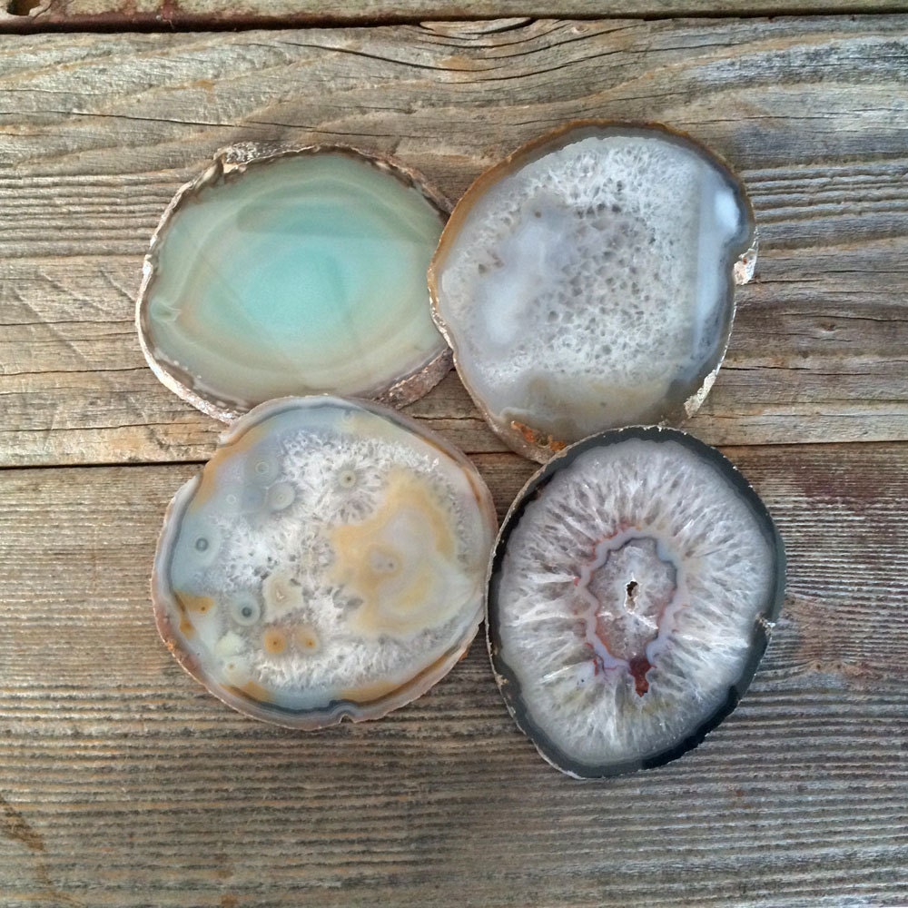 Beautiful Set of Stone Agate Coasters Set of Four