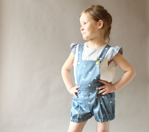 Items similar to Girls bib overalls Girls overall shorts Girls shorts